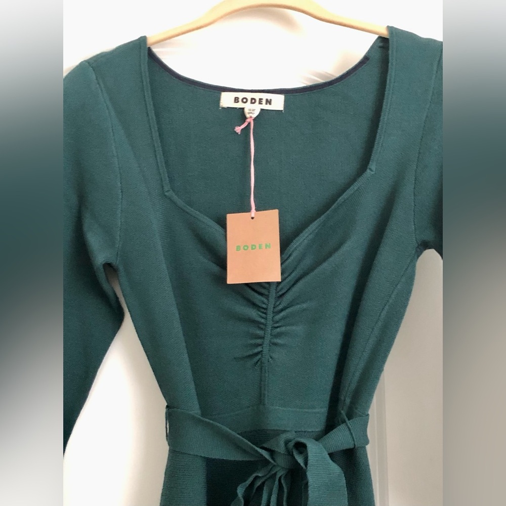 Boden Deep Green Long Sleeve Dress